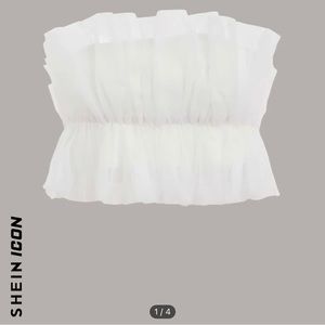 Ruffle Organza Tube Top